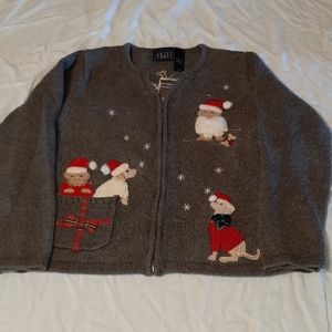 Crazy Horse Dog Puppy Christmas sweater M